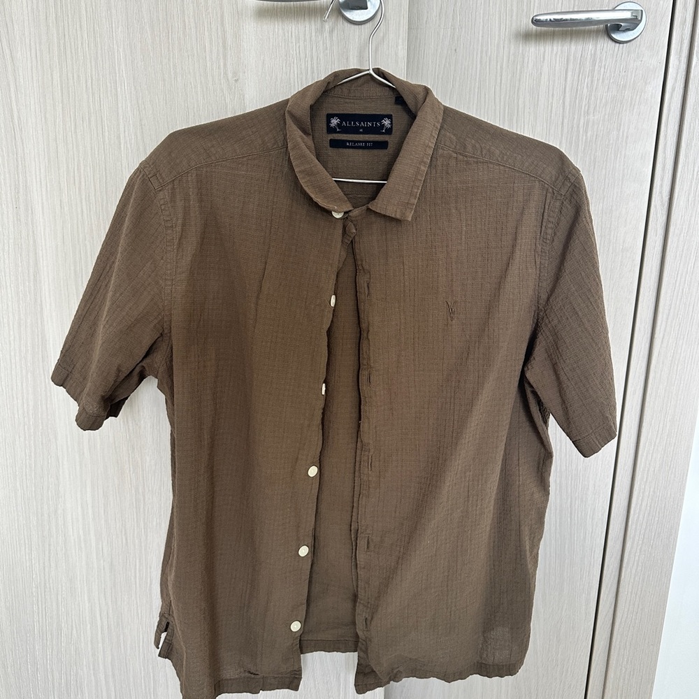 All Saints Short Sleeve Button Up